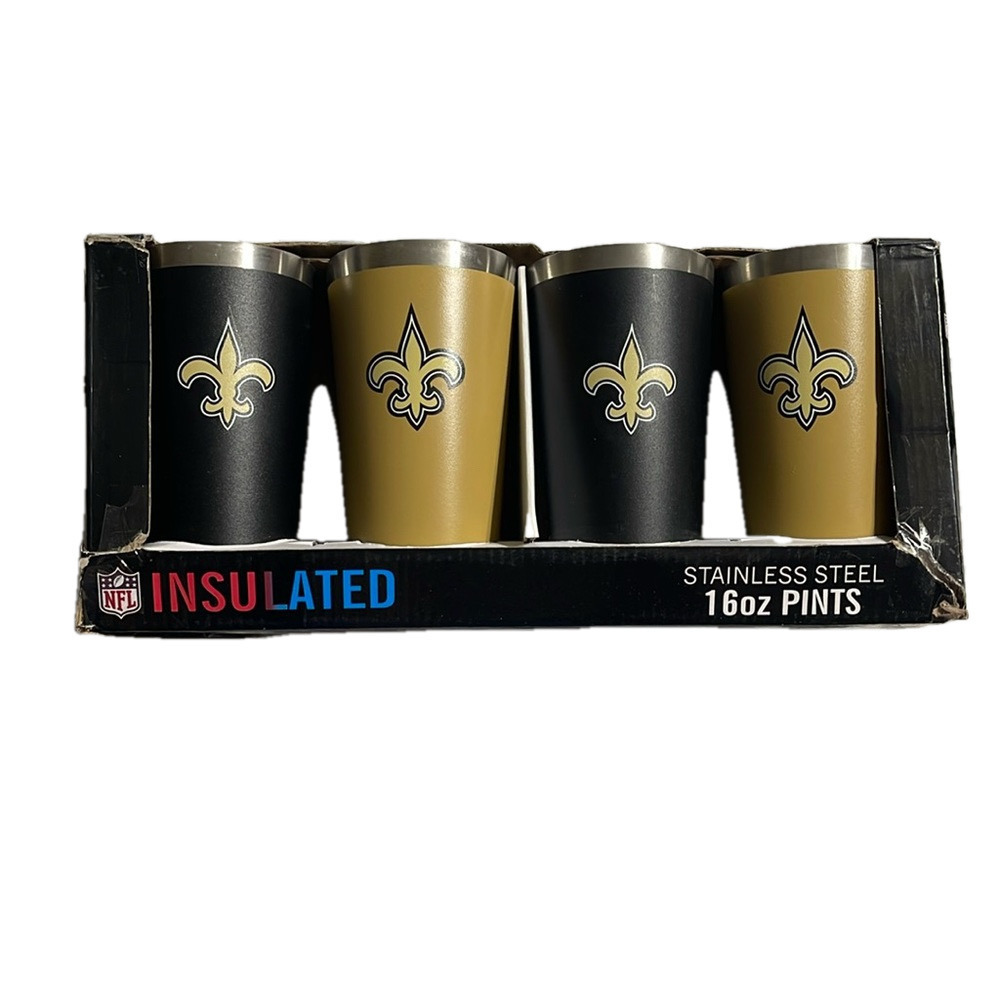 New New Orleans Saints 4 pk stainless steel pints